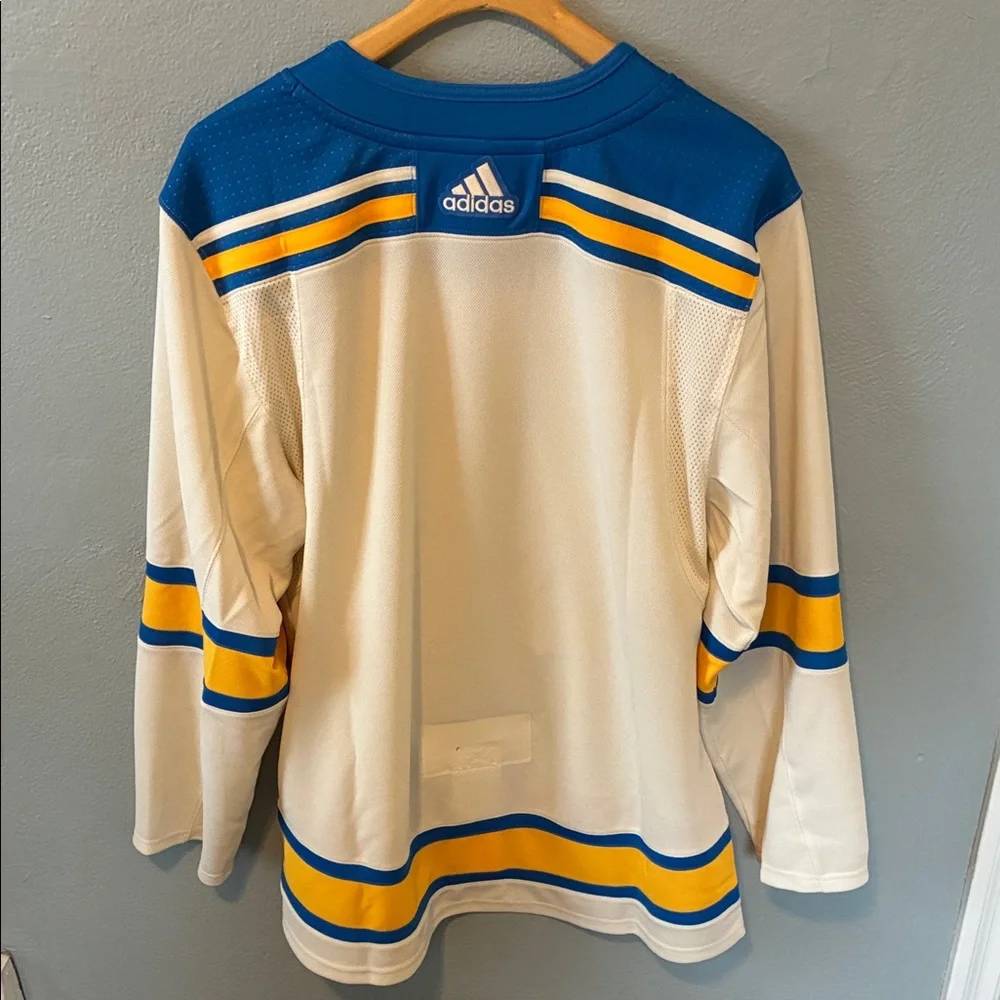 Adidas Men’s Official NHL STL Blue Cream Gold Hockey Jersey 50 NWT